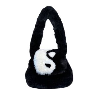Ying Yang Faux Fur black and white bag.
